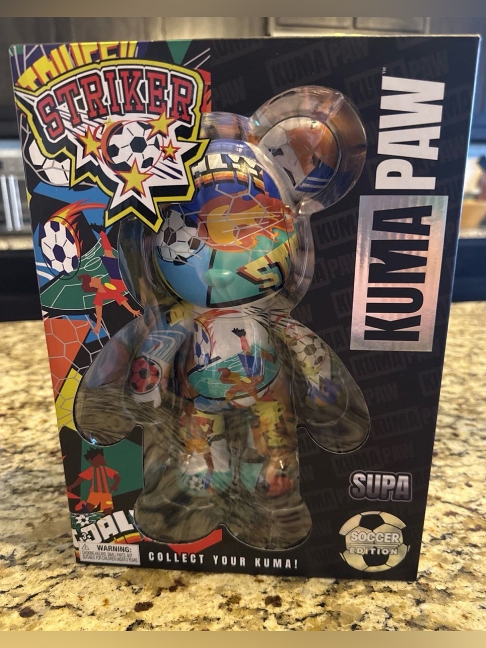 Supa Kuma Paw 9.5” World Cup Soccer Striker Edition Multi Color NIB